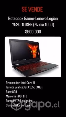 Notebook Gamer Lenovo Legion Y520-15IKBN (Nvidia 1