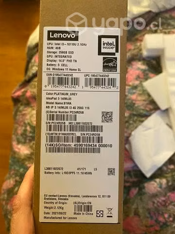 Notebook lenovo ideapad3