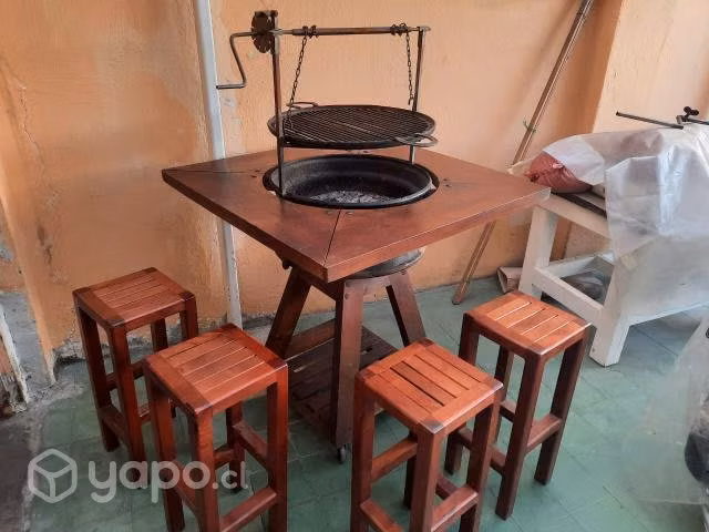 Parrilla mesa artesanal + 4 pisos
