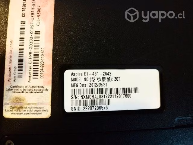 Computadora Acer para arreglo - Imagen 2