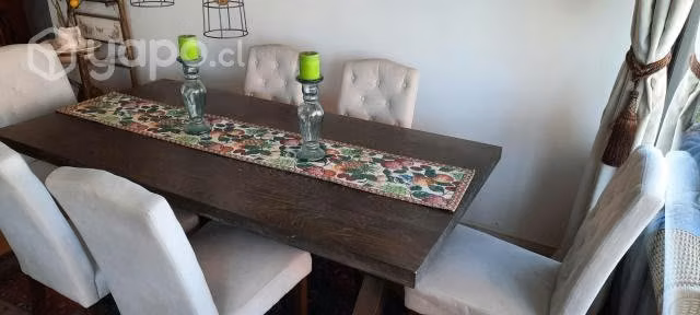 Comedor rectangular con Seis Sillas
