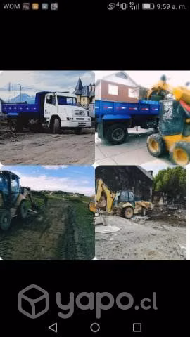 Arriendo minicargador Fletes tolva 2 a 6cubos