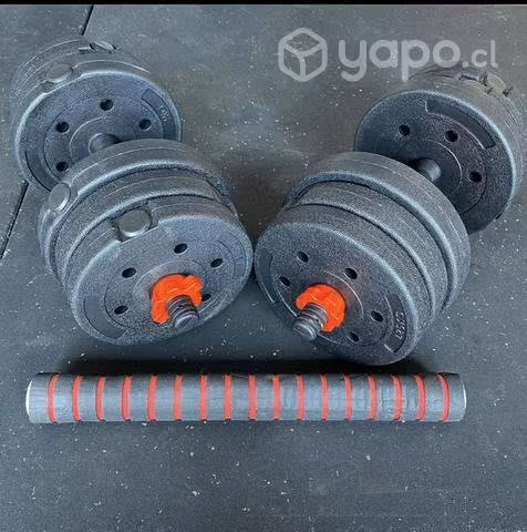 MANCUERNAS 20 kilos con barra desmontable - Imagen 2
