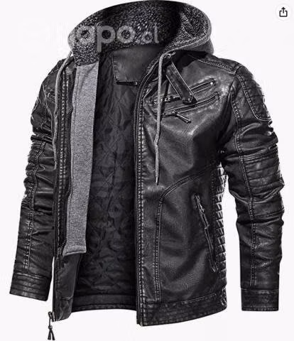 Chaqueta de cuero gris