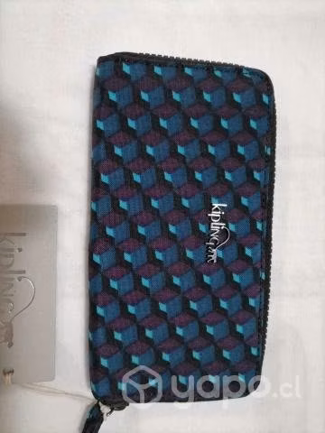 Billetera kipling rectangular escoses 3d azul - Imagen 2