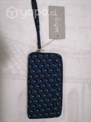 Billetera kipling rectangular escoses 3d azul