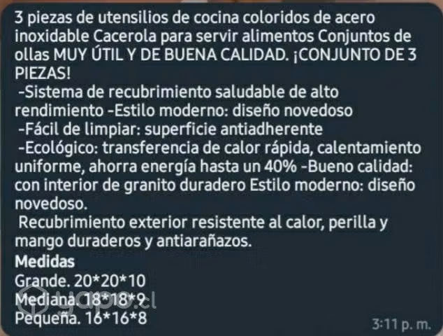 Set de 3 ollas