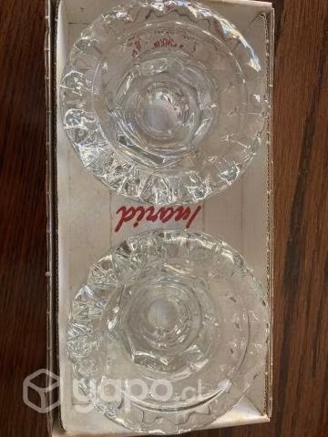 2 Portavelas de Cristal Luminarc de 9 cms. diámetr