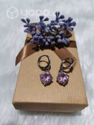 Aros rosado acero colgante,
