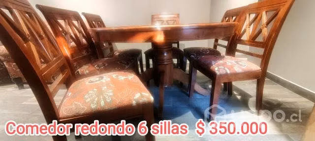 Comedor redondo con 6 sillas