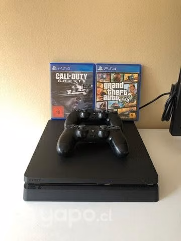 Play station 4 slim 2 controles y 2 juegos