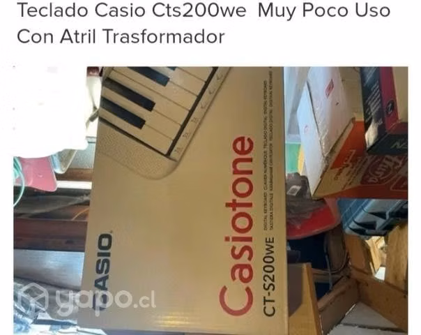 Teclado Casio Cts200we con atril y transformador