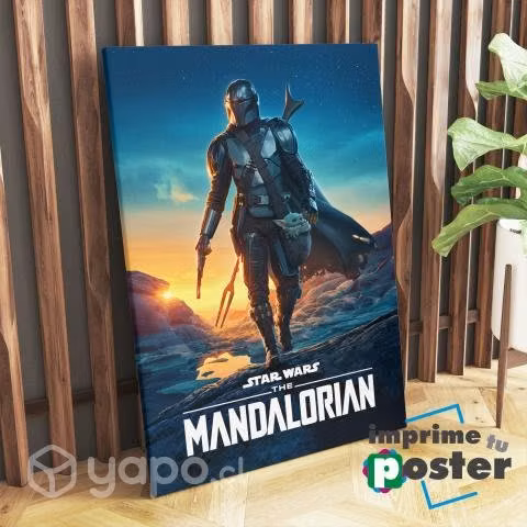 CUADRO DE MANDALORIAN 40 x60cm llegar y colgar