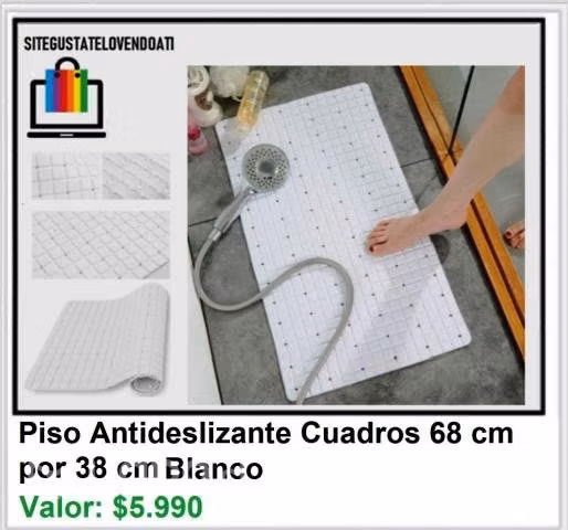 Piso de Goma con Ventosas y antideslizante Blanco