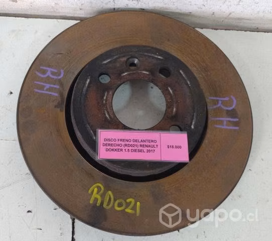 Disco Freno Delantero Derecho (RD021) Renault Dokk