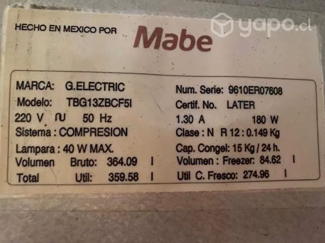 Refrigerador G.ELECTRIC (TIMER MALO) - Imagen 3