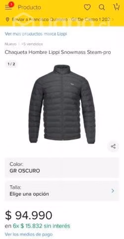 Parka de pluma marca Lippi NUEVA
