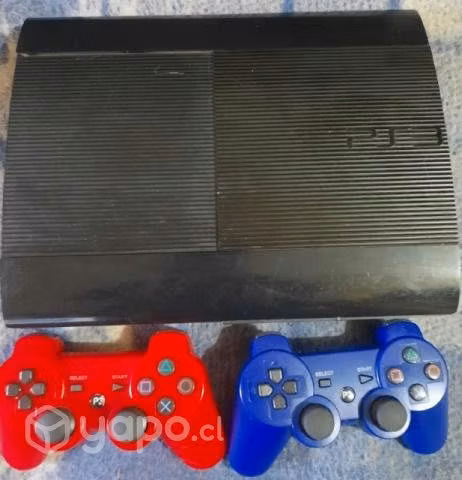 ps3 slim 500gb + 2 controles + tiendas