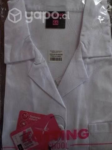 Blusa y delantal blanco de colegio - Imagen 2