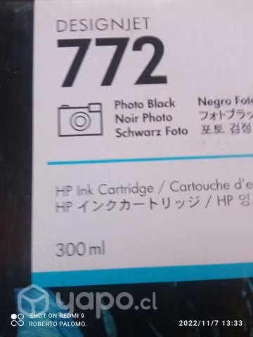 Tintas HP 772 colores originales de 300ml