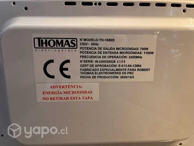 Horno microondas análogo 18 litros blanco