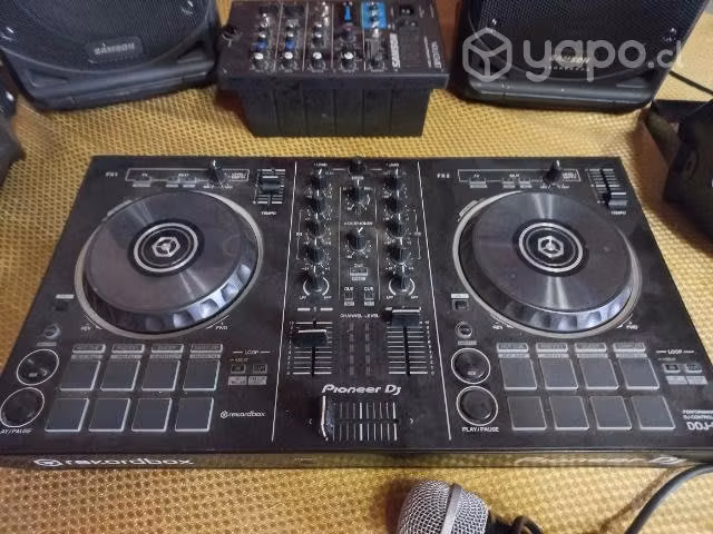 Dj set, controlador pioneer, monitores SAMSON
