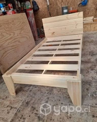 Cama de plaza y media con colchón - Imagen 2
