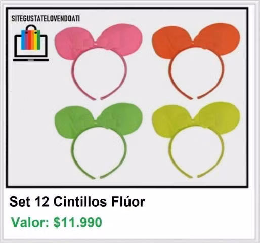 Set de 12 Cintillos Flúor