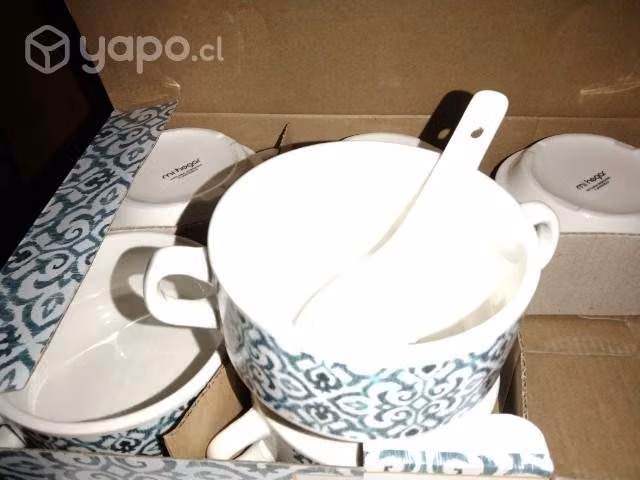 Soperos tazas con cuchara de loza fina - Imagen 2