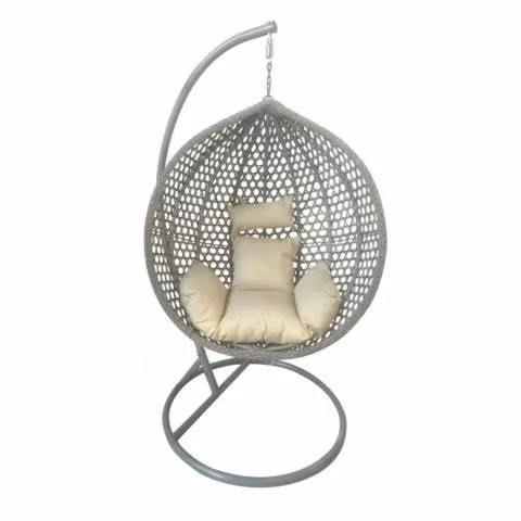 Hamaca Reposera Colgante Ovalada Gris 196x110x105