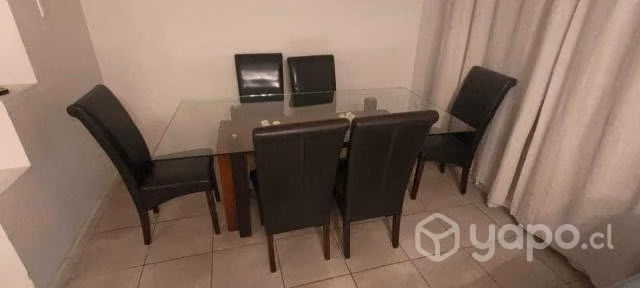 Comedor para 6 personas con mesa de vidrio