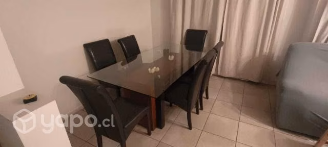 Comedor para 6 personas con mesa de vidrio