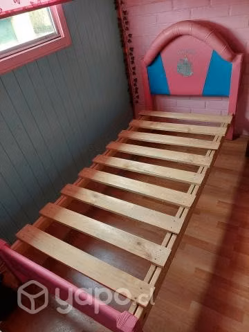 Cama 1 plaza, velador, colchón, casa de muñecas - Imagen 5
