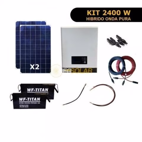 KIT ENERGIA SOLAR HIBRIDO Off Grid 2.400W