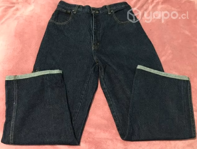 Moms jeans azul oscuro