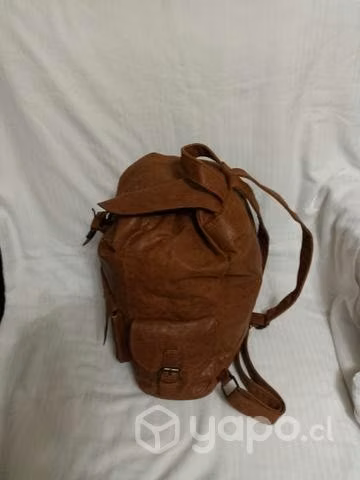 Mochila café grande eco-cuero - Imagen 4