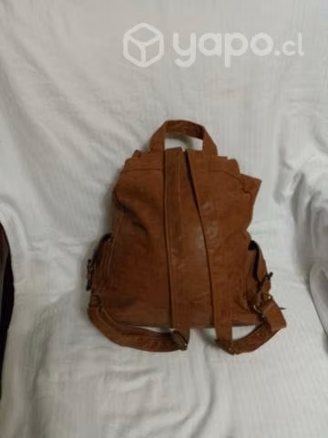 Mochila café grande eco-cuero