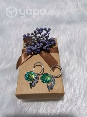 Aros sirena amantes del mar plata 925