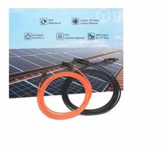 Cable Fotovoltaico 4mm2 Con Conector Mc4 20 Mts