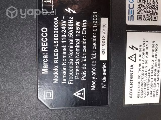 Recco rled-l50d2000a, pantalla rota