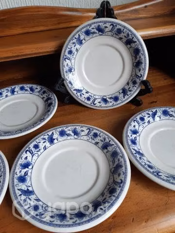 Juego de 5 platos de té de cerámica Corona - Imagen 2