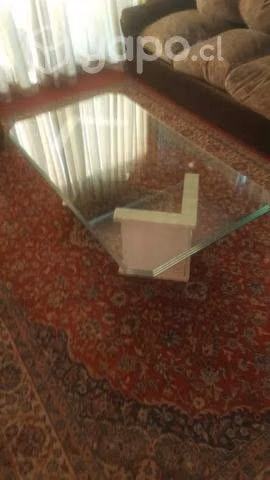 Exclusiva Mesa de Centro en Cristal y Mármol