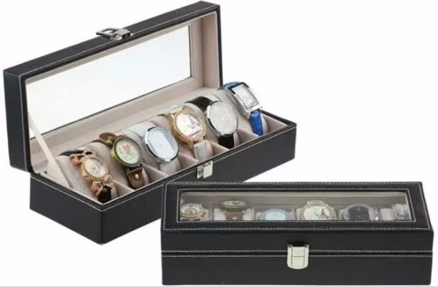 Caja organizadora para guardar 6 relojes elegantes