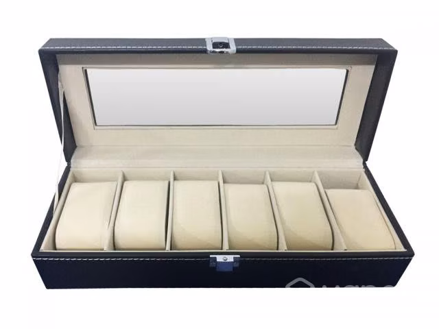 Caja organizadora para guardar 6 relojes elegantes