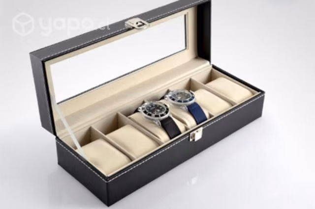 Caja organizadora para guardar 6 relojes elegantes