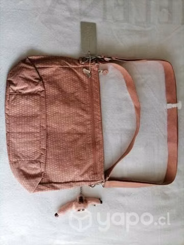 Bolso kipling cafe rojizo grande - Imagen 5