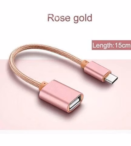 Cable Otg Tipo C De Metal Para Pendrive Mouse Tecl - Imagen 2