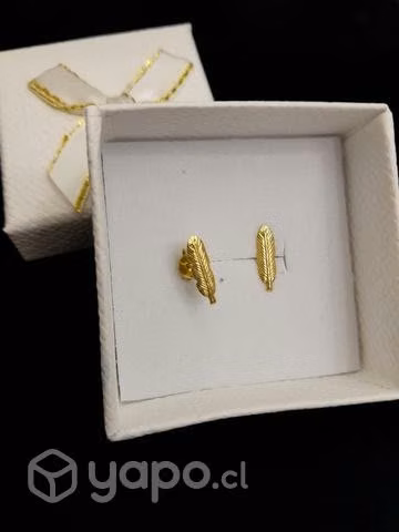 Aros de plata ley 925, bañados en oro 18k - Imagen 4