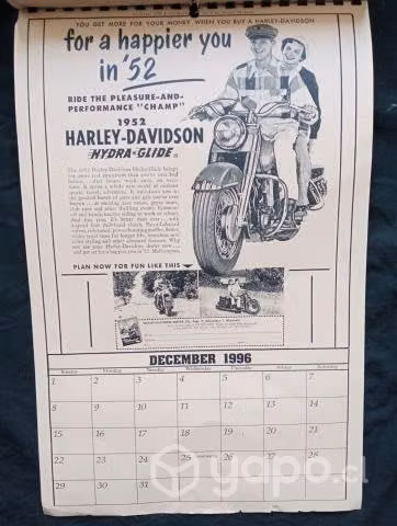 Calendario Harley Davidson Indian año 1996