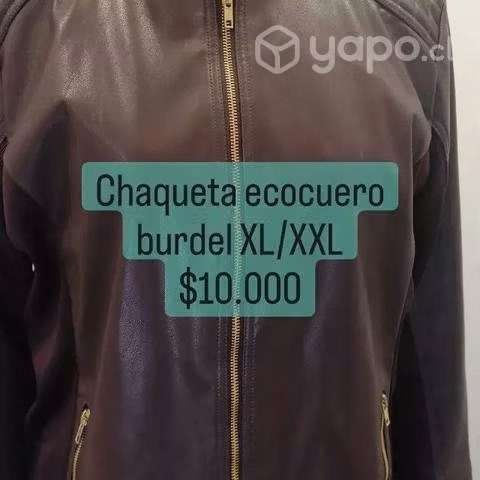 Chaqueta ecocuero burdeo
